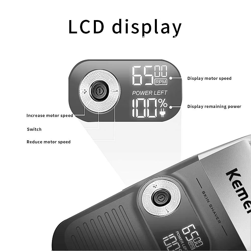 Kemei KM-2026 KM-2027 2 в 1 Перезаряжаемая Электрическая Бритва LCD Сеточная Бритва Для Мужчин USB Зарядка Триммер Для Бороды