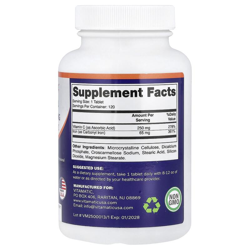 Carbonyl Iron + Vitamin C, 120 Tablets