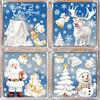 9pcs/set Christmas Elk Snowflake Snowman Wall Stickers Kids Room Wall Decals Window Glass Sticker Xmas New Year Home Decoration