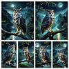 5DDIY Diamond Animal Night Cat Series Mosaic Embroidery Cross Embroidery Owl Set Living Room Art Decoration Gift