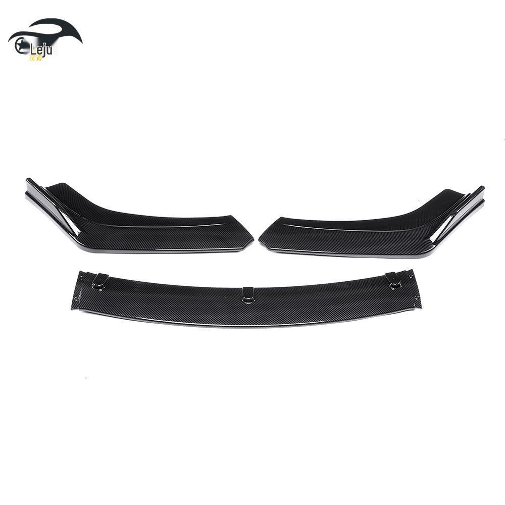 Glossy Black Front Lip for 2016-18 Honda Civic Splitter Corner Caps Body Kit
