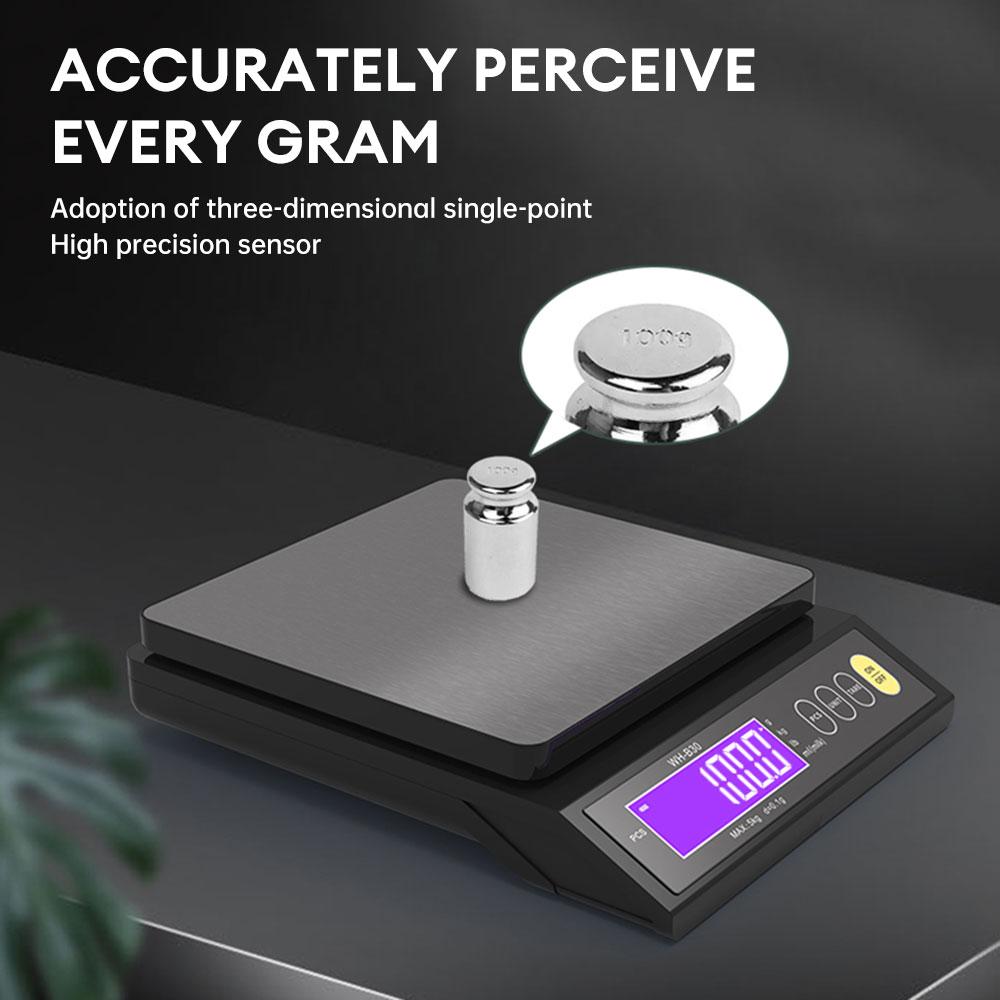 5kg/10kg Digital Electronic Kitchen Scale Multifunction Stainless Steel Scale Measuring Weighing Baking Tool with LCD Display