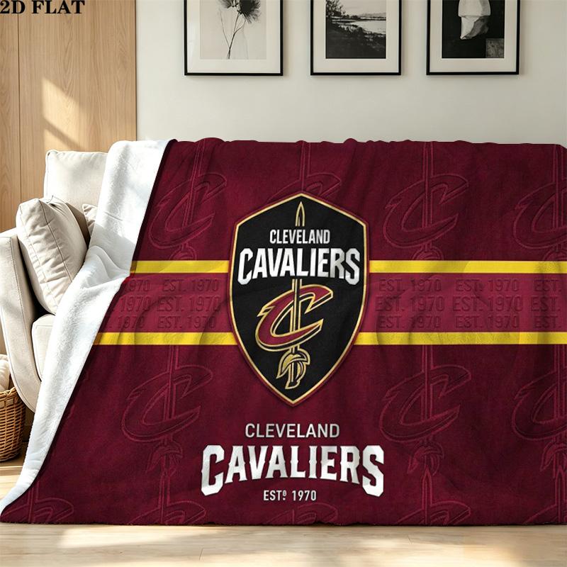 Cleveland Cavaliers Print Flannel Blanket High Quality Warm Comfortable Cover for All Seasons Perfect for Gifts Home Decor