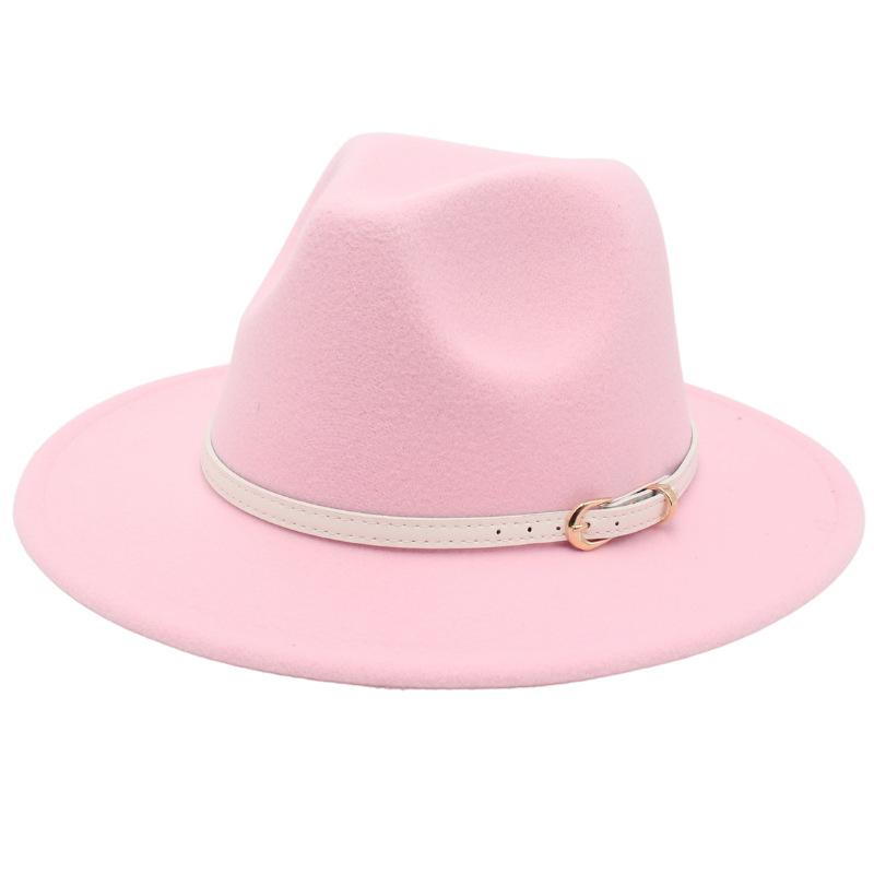 Женское пальто с цилиндром с широкими полями и шляпой, фетровая шляпа, однотонная кашемировая джазовая шляпа