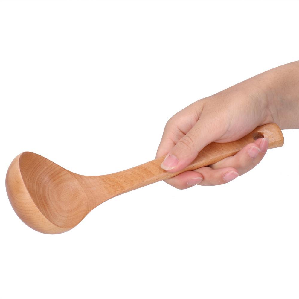 Wood Grain Texture Cooking Spoon Extra Long Handle Kitchen Spoon Wooden Spoon Soup Stew Mixing