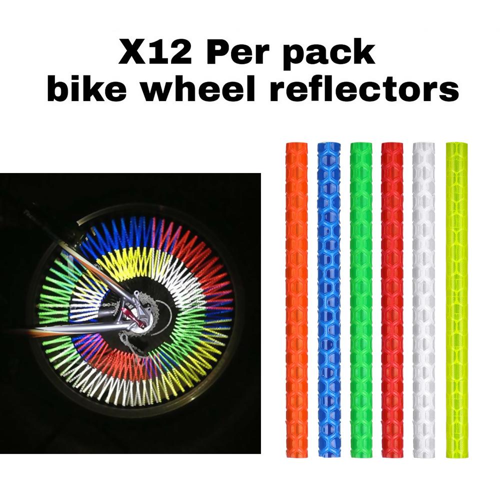 Warning Light Cycling Bike Strip Reflective Tubes Clip On Bicycle Lights Wheel Rim Spoke Reflectors
