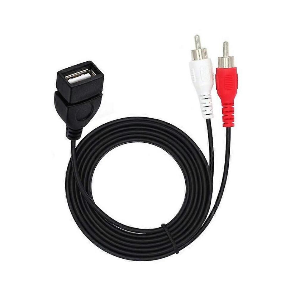 JUNSUNMAY 0.2m USB 2.0 Female to 2 RCA Male Video AV Converter Camcorder Audio Splitter Cable