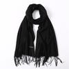 2024 Autumn And Winter Imitation Cashmere Scarf Solid Color Fashionable Versatile Warm Shawl Tassel Scarf