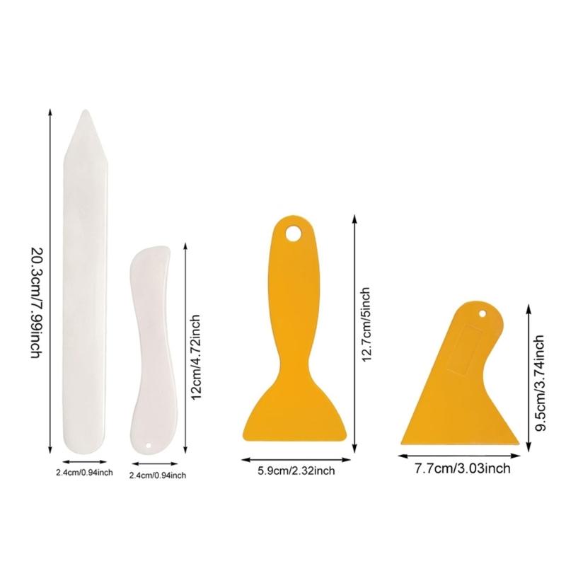 6Pcs Professional ABS Bone Folder Paper Creasing Tool For Card Making Scrapbooking Bookbinding Leather Fabric Tailoring
