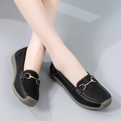 Мокасины повседневные женские туфли на плоской подошве с мягкой поверхностью, удобные туфли для мам большого размера Doudou Women's Shoes