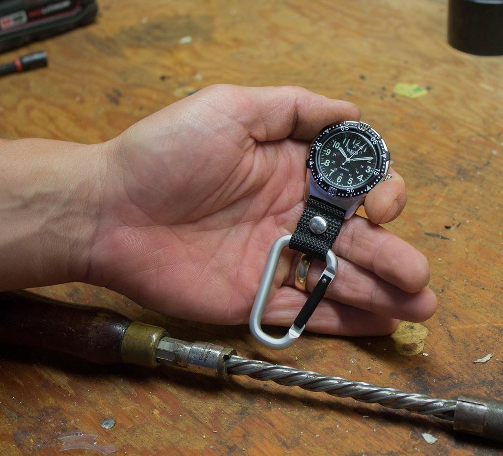 Dakota Карабинные часы Водонепроницаемые Легкие Светящиеся Стрелки Нейлоновый Ремешок Для Активного Отдыха Кемпинг Альпинизм Путешествия Карманные Часы