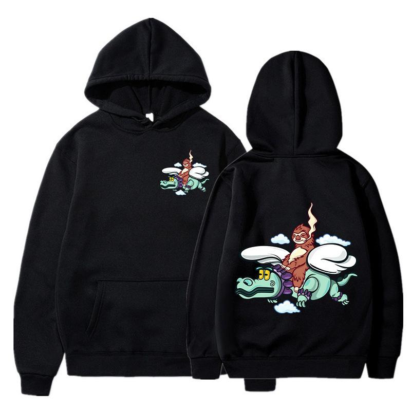 Мужские Женские Свободные Теплые Худи Принты Животных Гора Крокодил Удобные Повседневные Толстовки