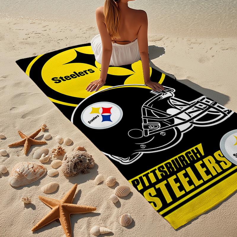 Pittsburgh Steelers Microfiber Beach Towel, Lightweight And Quick-Dry, for Summer Travel, Beach Essential, Swimming Pool