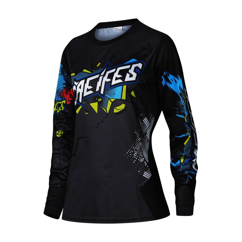 Cross-border racing suits, motorcycle suits, downhill suits, tops, casual sports retro women's T-shirts, running and cycling, sun protection