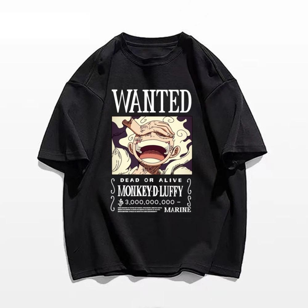 ONE PIECE Ника Луффи Гир 5 Аниме Мужская Женская Летняя Футболка Повседневная Фитнес Свободная Большого Размера Удобная Хлопок Короткий Рукав Верх