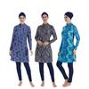 New 2-piece Muslim Women's Swimsuit Full Cover Burkini Top Pants Set Fashion Printed Swimwear Women's Full Coverage Long Sleeve Plus Size Swimsuit