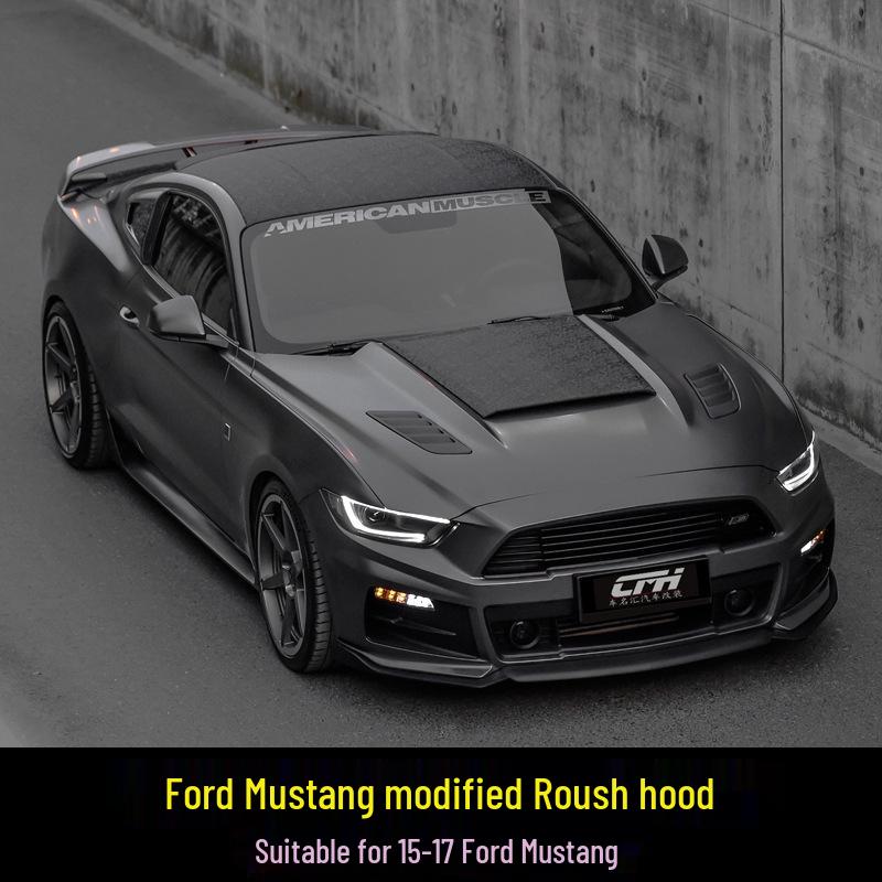 Carbon Fiber Vented Hood for 15-17 Ford Mustang Roush