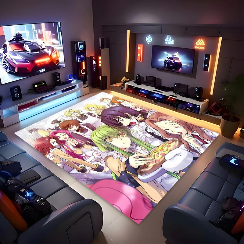 Anime Code Geass Printed Absorbent Washable Carpet,Non-Slip Bathroom Mats,Kitchen Rugs,Living Room Entrance,Camping Picnic Rugs