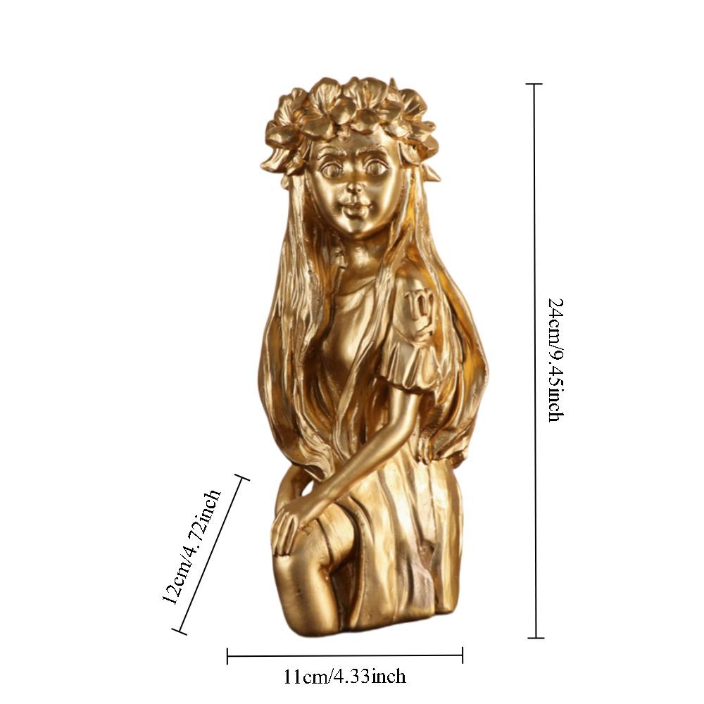 Creative Constellation Statues 12 Zodiac Sign Virgo Gold Girl Figurine Nordic Indoor Desktop Bookshelf Ornament Birthday Gifts