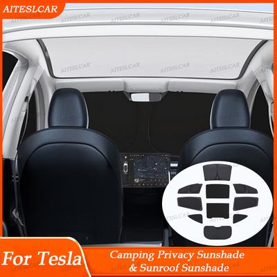 Для Tesla Modely Juniper - Солнцезащитные козырьки Черная крыша Солнцезащитный козырек Автомобиль Заднее Переднее Стекло люка Боковое окно Защитная шторка Затенение