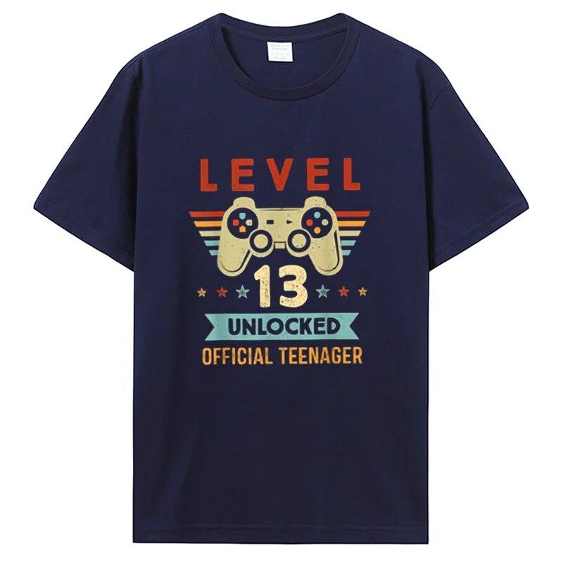 Официальная футболка для геймеров на день рождения для подростков 13, хлопковая футболка унисекс, одежда, футболка большого размера с рисунком, футболки