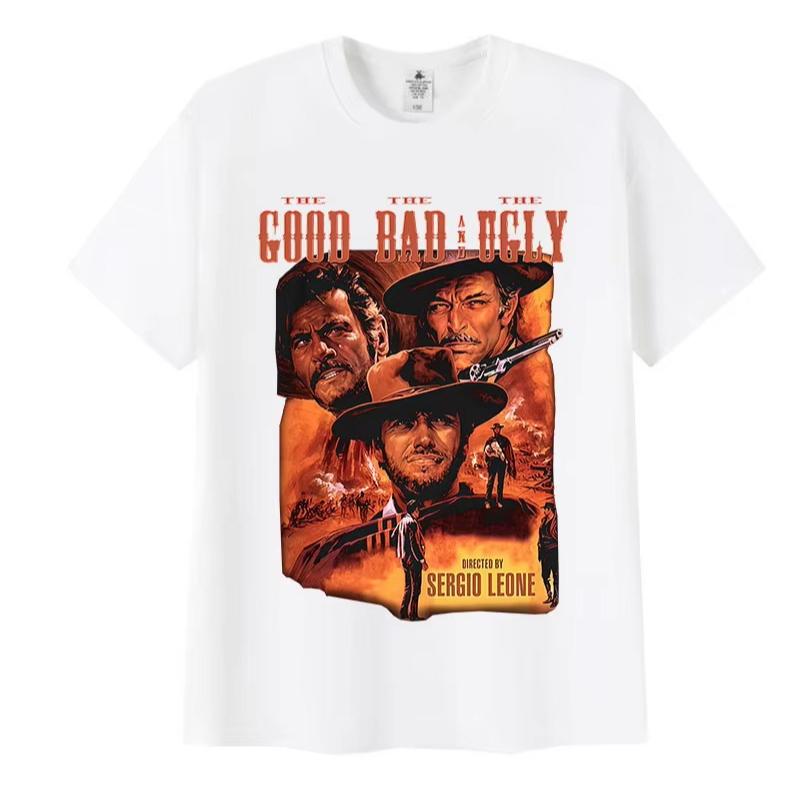 90s Retro The Good The Bad and The Ugly Graphic Printed T Shirts Men Women Hip Hop T-shirt Print Crew Neck Casual T Shirt