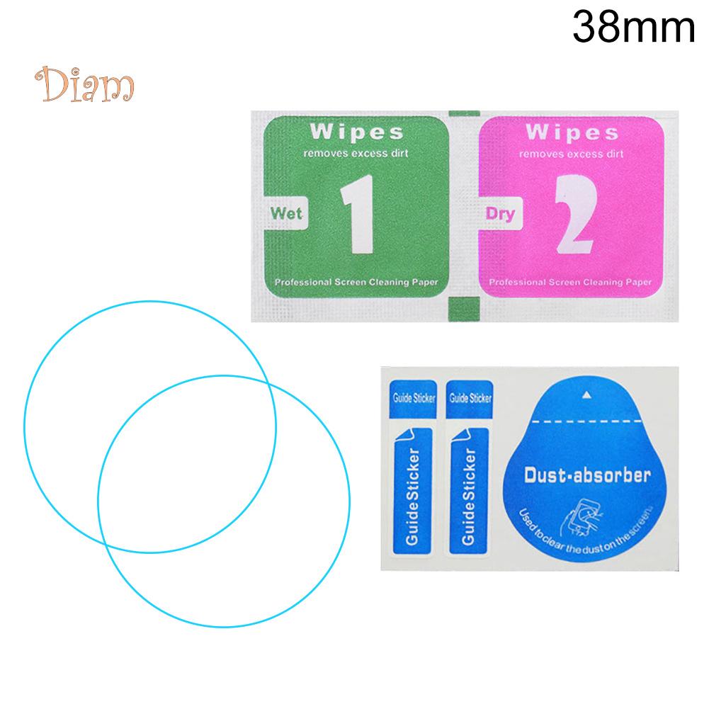 N.H 2Pcs Закаленное стекло Круглый циферблат 34-43 мм Защитная пленка для экрана часов