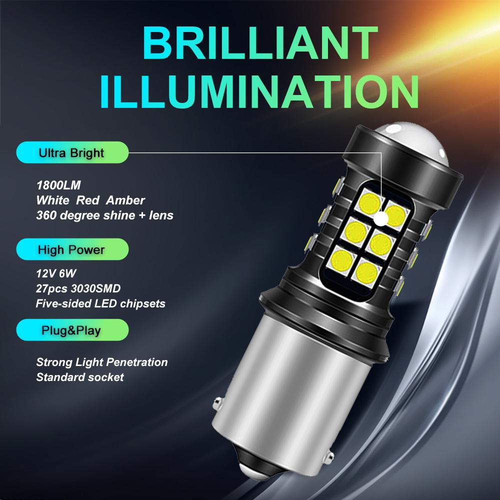 2 шт. S25 1156 P21W BA15S Светодиодные 1157 BAY15D BAU15S PY21W T20 LED 7440 7443 W21W 3157 3057 P27/7W Светодиодные лампы для указателей поворота 7