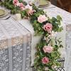 Silk Artificial Flower Vine Hanging Flowers for Wall Christmas Rattan Fake Plants Leaves Garland For Home Decor