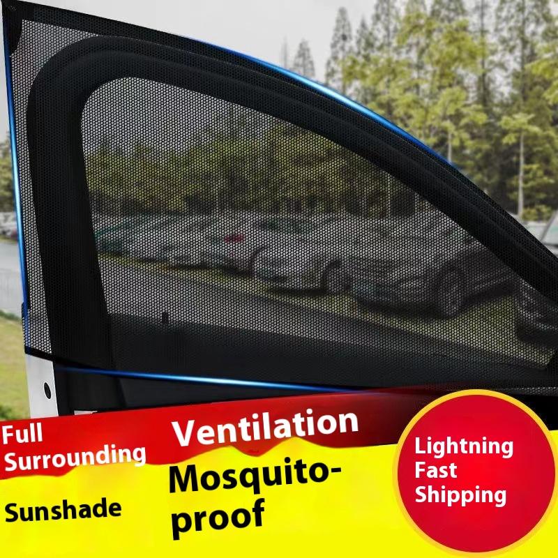 Универсальная автомобильная противомоскитная сетка, солнцезащитный экран, москитная оконная шторка, шторка для уединения, солнцезащитный козырек для переднего и заднего стекол