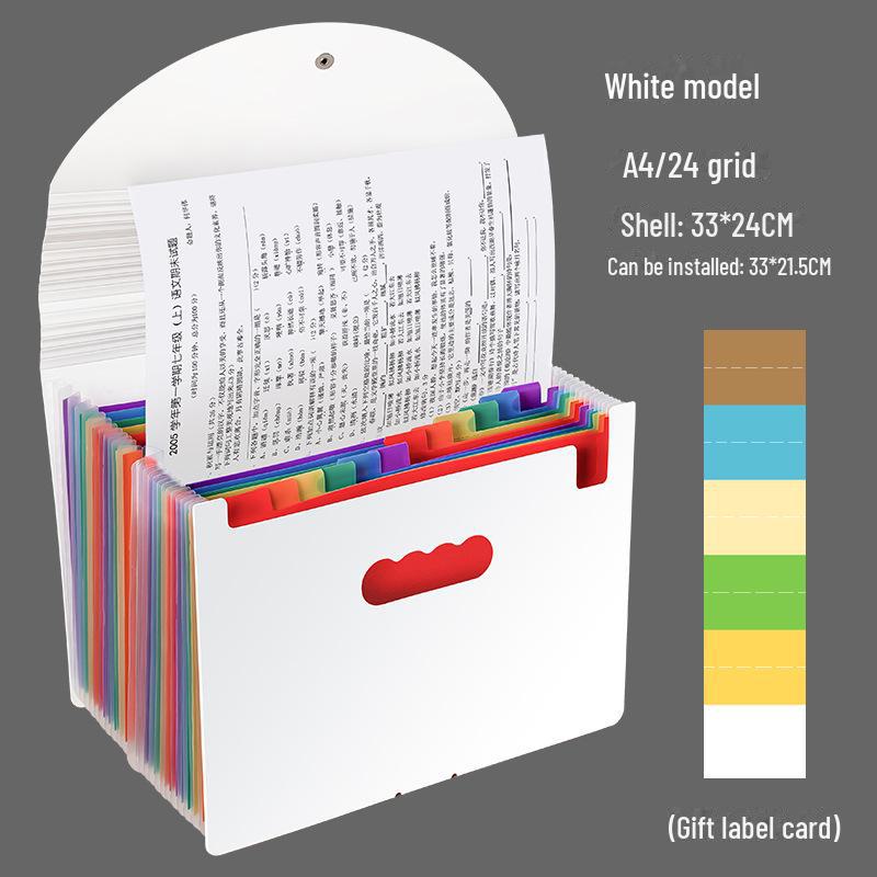 Многослойная сумка-органайзер для документов Rainbow 24-Grid с пряжкой-веревкой