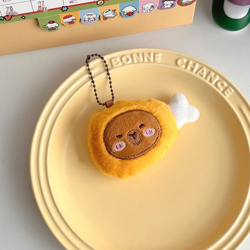 Капибара Мультяшный Плюшевый Брелок: Плюшевый брелок-хлеб для рюкзака или в подарок.