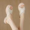 2025 Women's Summer French Soft Leather Peep-Toe Sandals with Criss-Cross Straps and Thick Soles