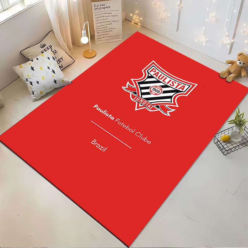 Paulista FC Red Emblem Carpet suitable as a non-slip mat for the living room or bedroom sofa