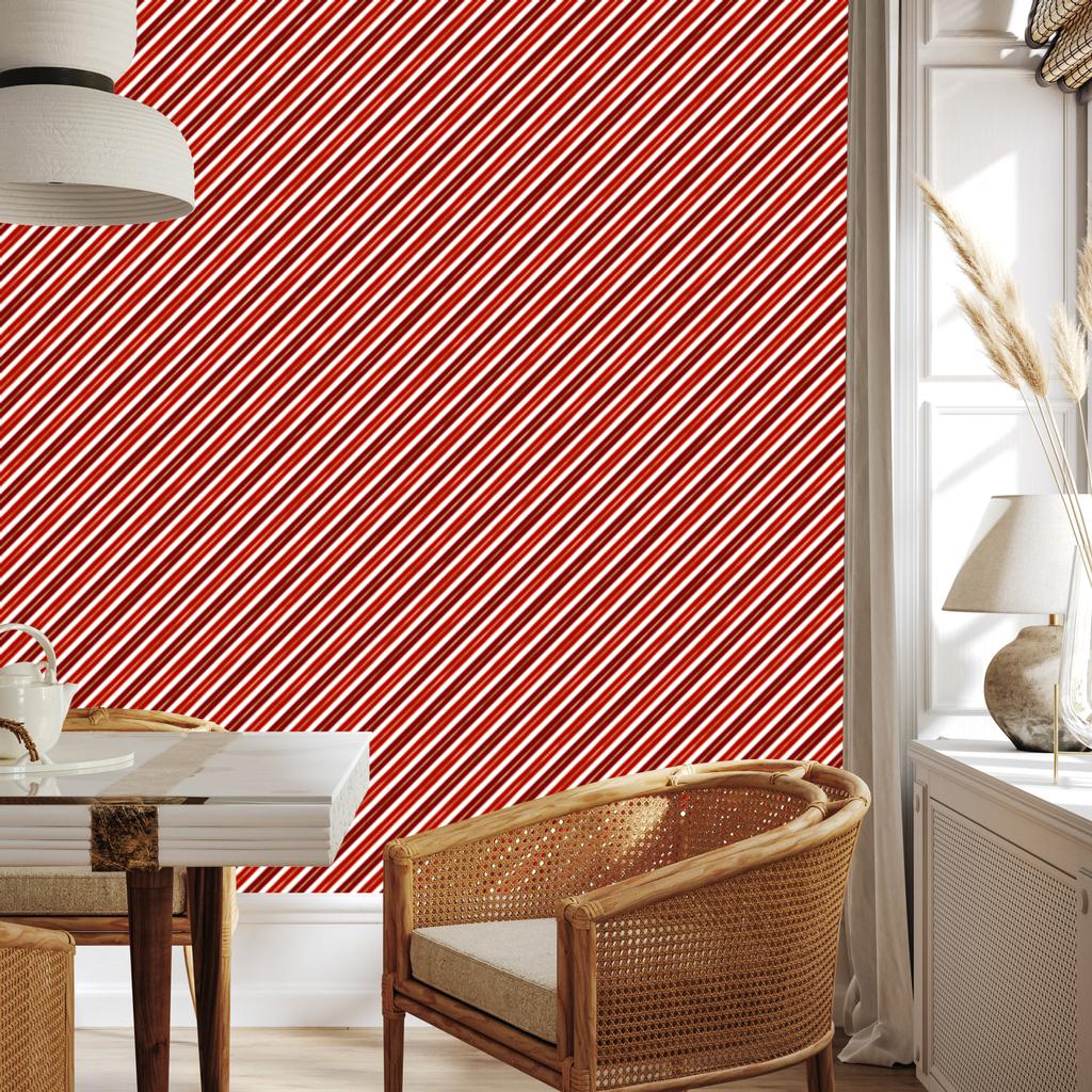 Christmas Stripes Red Wallpaper, Red Background 50x1000