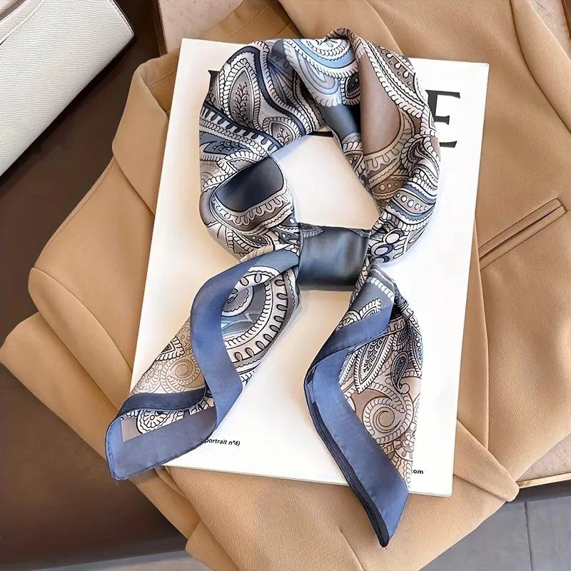 68cm Tree of Life Printed Scarf Women's Spring and Summer New Imitation Silk Scarf Temperament Versatile Headscarf Shawl Scarfs