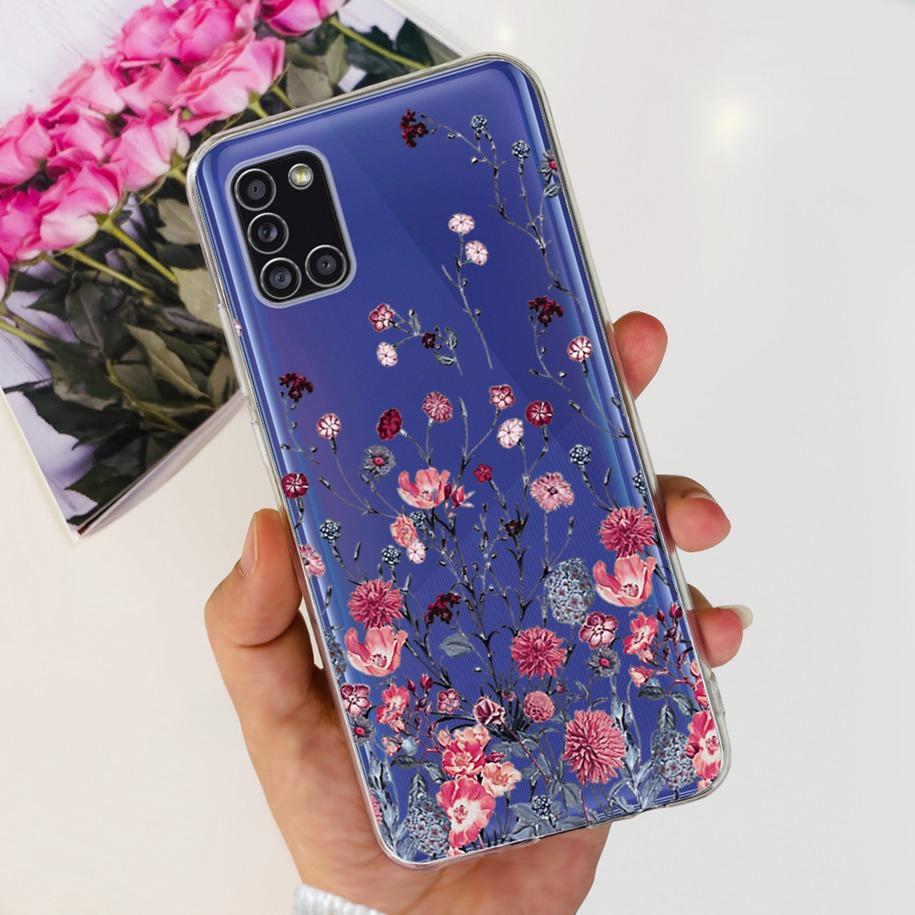 For Samsung A51 Case SM-A515F Flower Cover Fashion Silicone Soft Bumper Clear Funda For Samsung A31 A71 SM-A315F A 51 Phone Case