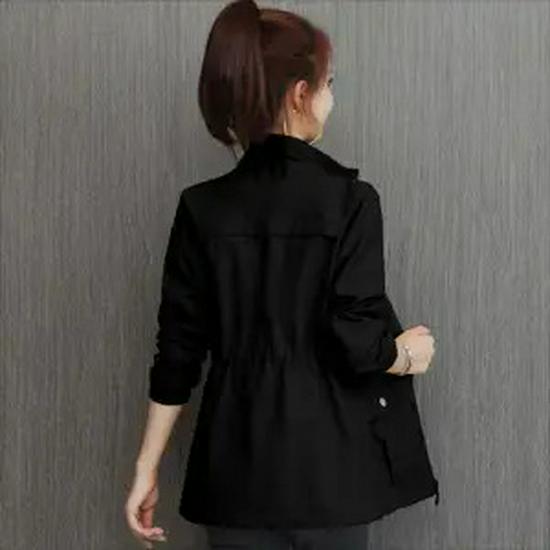 Women's Slimming Trench Coat with Stand Collar - 2024 Spring/Autumn Fashion