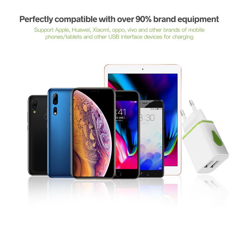 HdoorLink Dual USB Зарядное устройство с вилкой европейского стандарта, светодиодный светильник, 2 порта, универсальный телефон, планшет, 5 В, 2.1a, портативный адаптер питания для Android