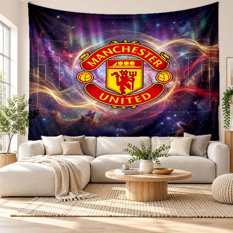 Manchester United Wall Tapestry, Soft Fabric Wall Hanging, Decorative Backdrop For Bedroom Home Wall Art
