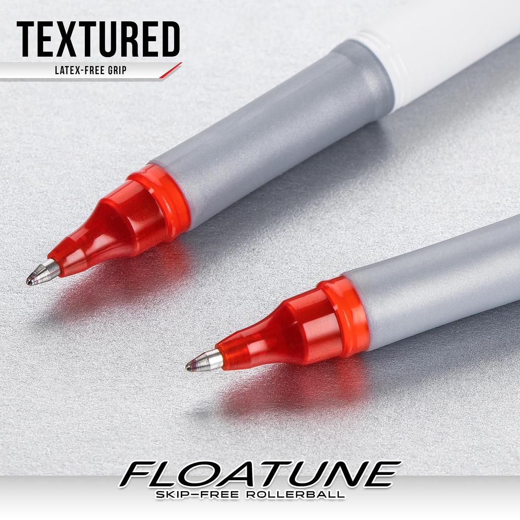 Pentel Floatune Роллер с линией средней толщины, черные чернила, 0,8 мм, упаковка 4 шт.
