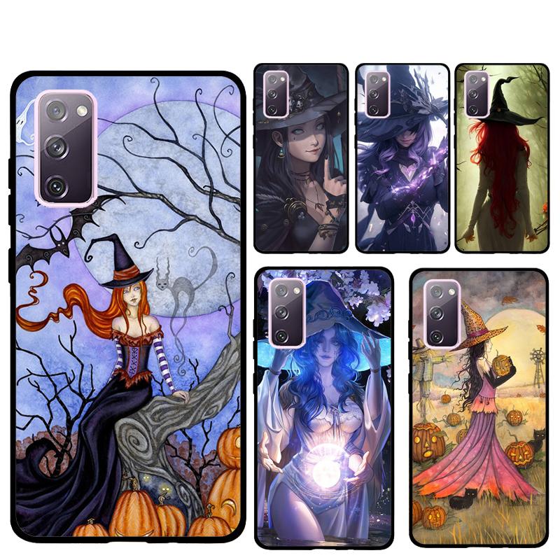 Чехол для телефона с рисунком 'Девочка-ведьма на Хэллоуин' для Samsung Galaxy S25 Ultra S9 S10 S20 S21 S22 Plus S24 FE S23 Ultra Задняя крышка