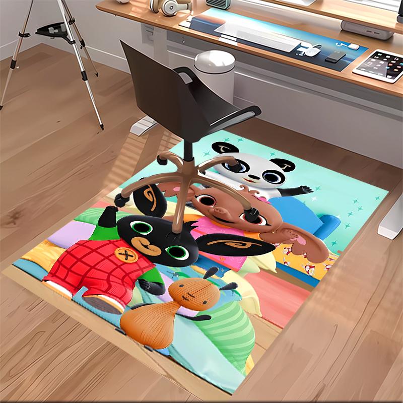 1pc Bing Print Area Rug - Soft, Washable Non-Slip Indoor Mat for Office Chairs, Living Room, Home Office Decorative Rug