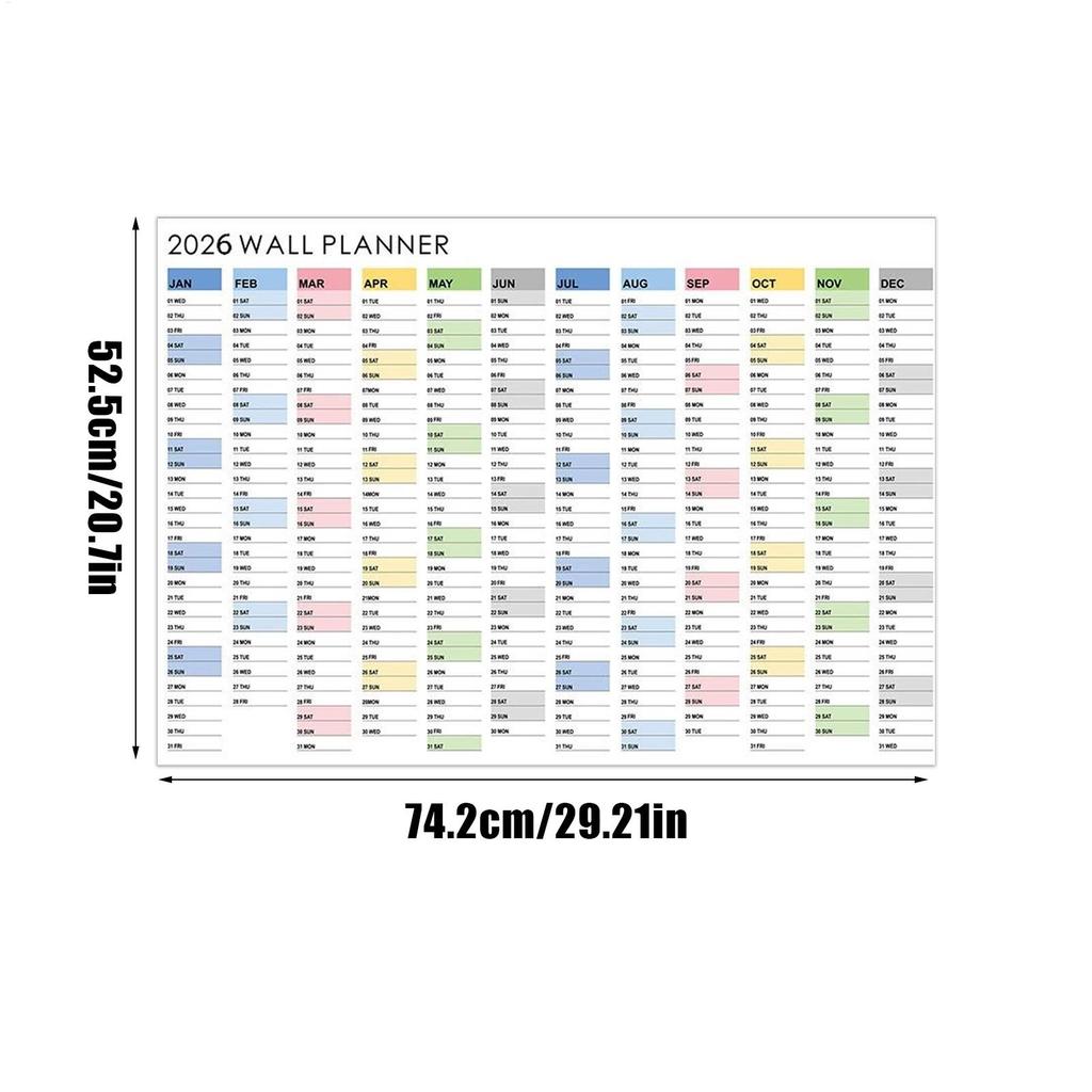 Настенный календарь на Новый год 2026, Календарный плакат с наклейками, Плакат-календарь-планировщик на 365 дней, Креативный простой рабочий планировщик