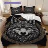 Wolf Pattern Bedding Quilt Set Quilt Cover Pillowcase Home Decoration Birthday Gift (1 * duvet cover + 2 * pillowcase, without core)