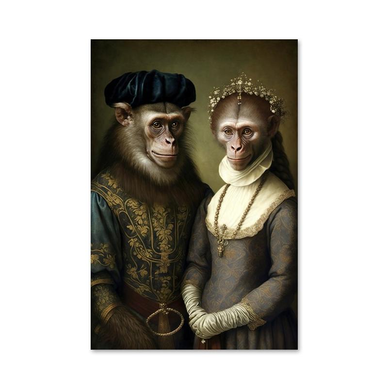 Аристократический постер с животными в стиле ретро, лев, жираф, кошка, печать на холсте, настенные художественные картины для украшения гостиной и дома