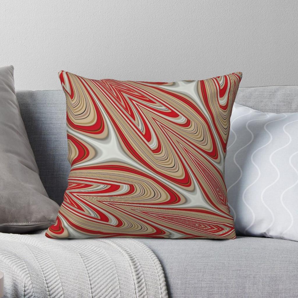 Red And White Leaves Square Pillowcase Polyester Linen Velvet Printed Zip Decor Home Cushion Cover Wholesale