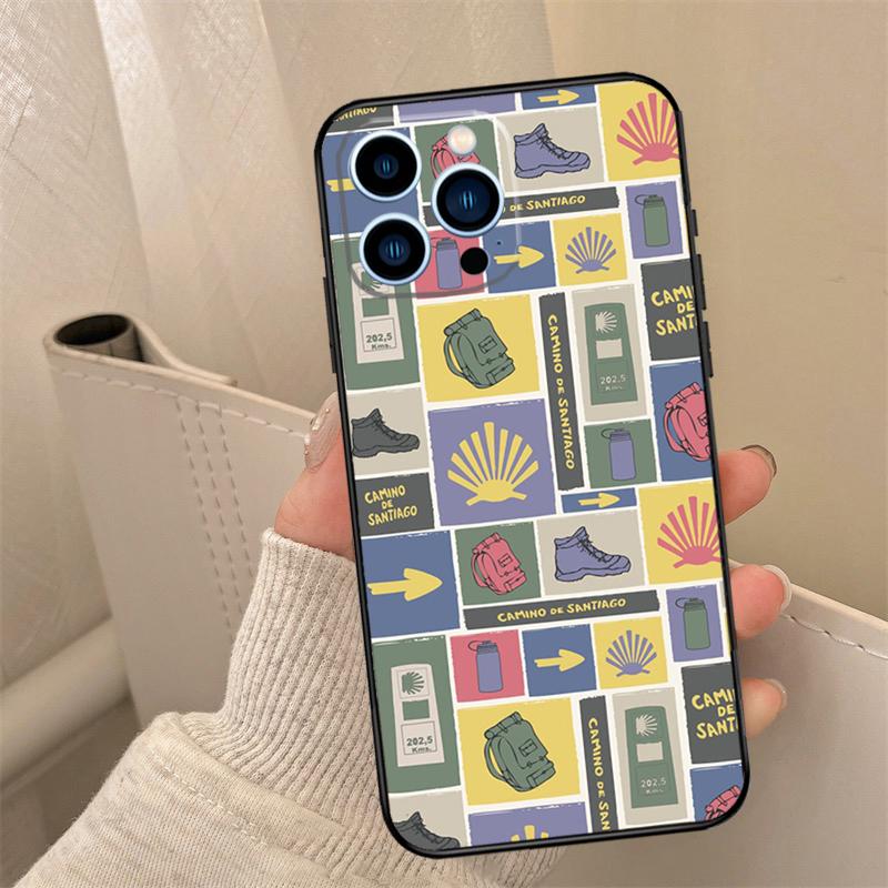 Camino de Santiago Case For iPhone 16 15 13 11 12 14 Pro Max 12 Mini 7 8 Plus X XS Max XR Bumper Cover