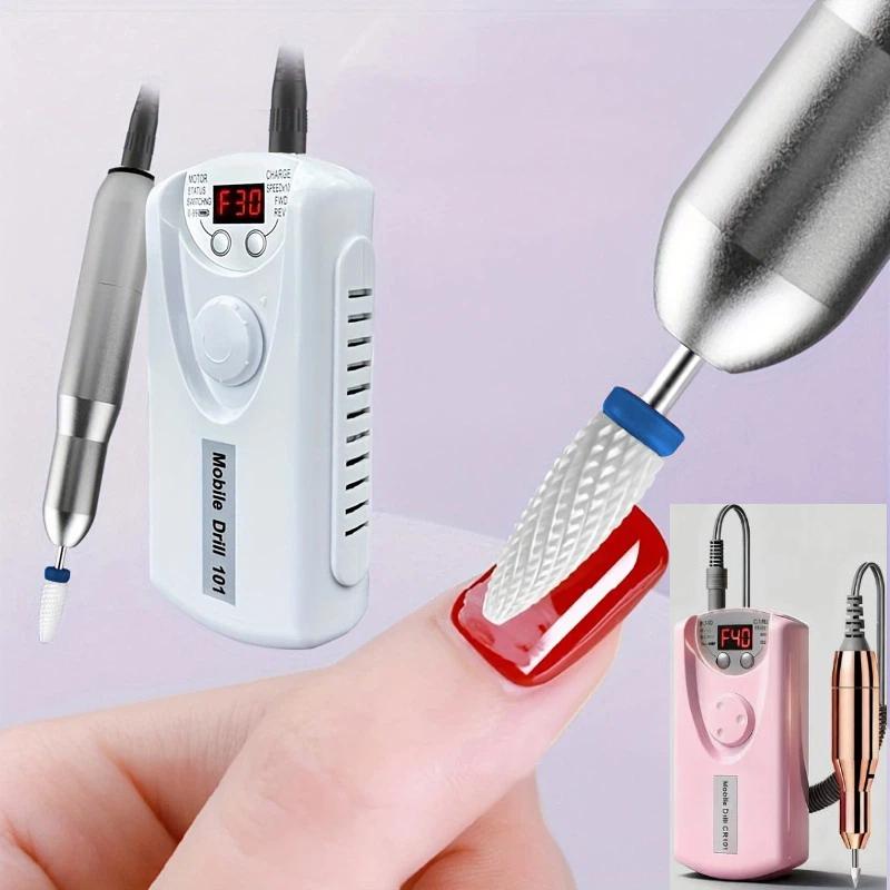 Машинка для маникюра и педикюра Pro, фрезер, rechargeable, для нейл-арта, электрическая шлифмашинка, полировщик с 6 насадками