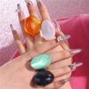 Vintage Resin Oval Rings Geometry Women's Jewelry Creative Exaggerated Ring  Winter